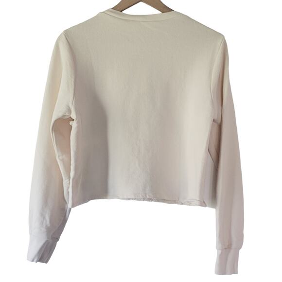 NEW Anthropologie Fringed Cream Sweatshirt - Size: Small - Picture 6 of 7